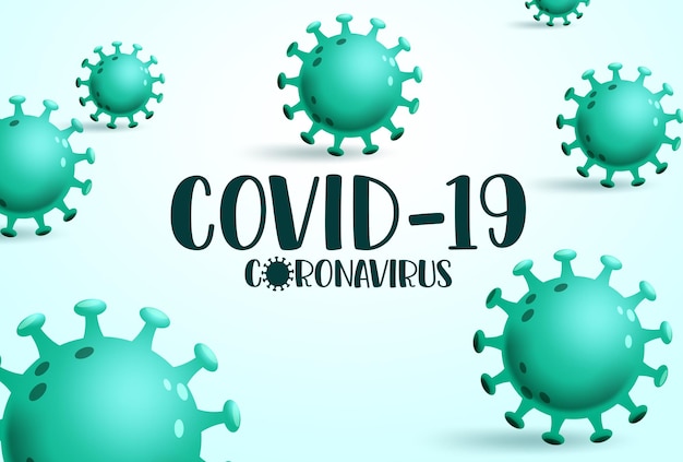 Covid19-coronavirus-vektorhintergrundkonzept covid19-coronavirus-text im weltraum mit grünem global