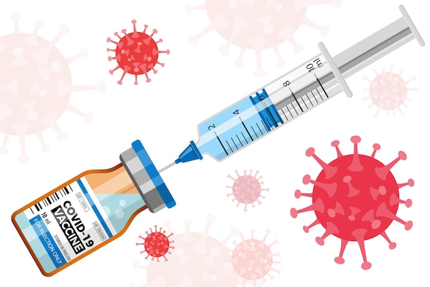 Covid19-impfung und spritzeninjektion