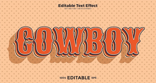 Cowboy bearbeitbarer texteffekt im modernen trendstil