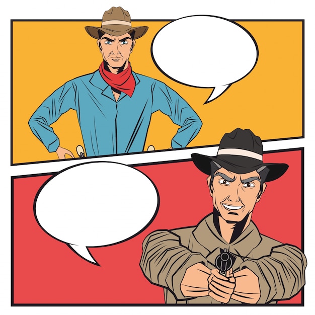 Cowboy-comic-blase cartoon-design