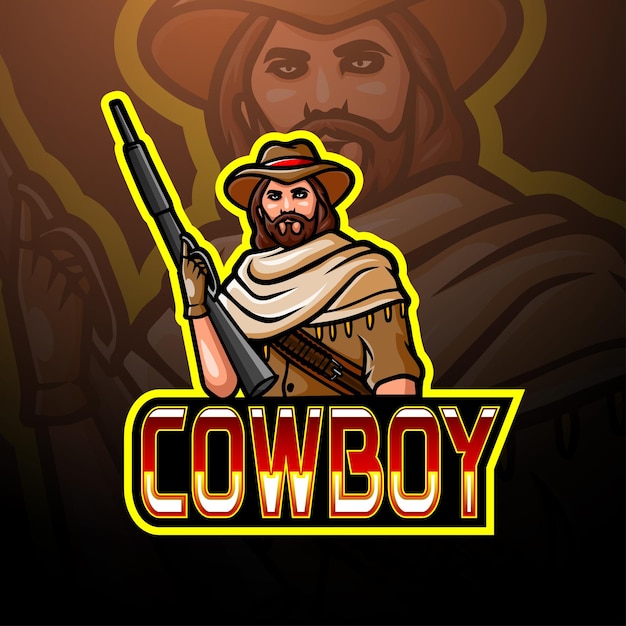 Cowboy-esport-logo-maskottchen-design
