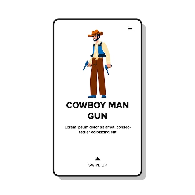 Cowboy-mann-gewehr-vektor