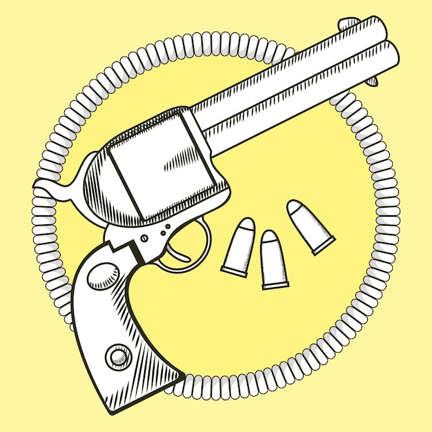 Cowboy-revolver mit kugeln
