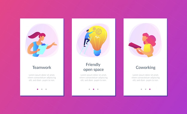 Coworking App-Schnittstellenvorlage.