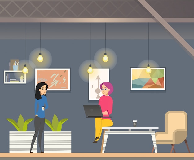 Coworking im informellen Open Space Modern Office.
