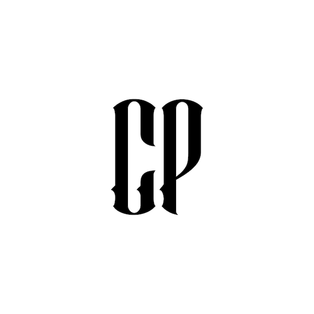 CP-Monogramm-Logo-Design, Buchstabe, Text, Name, Symbol, monochromes Logo, Alphabet-Zeichen, einfaches Logo