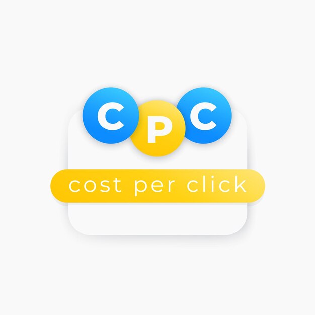 Cpc-kosten pro klick-marketing-konzeptvektor