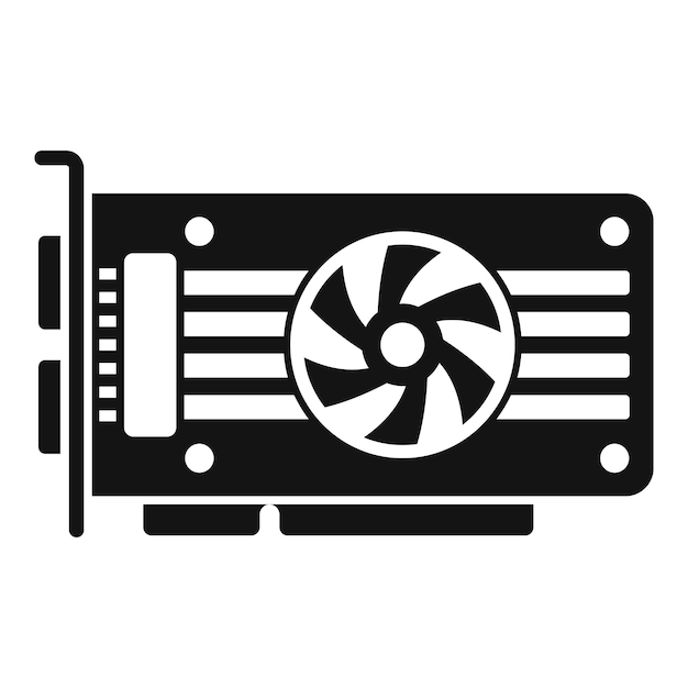 CPU-Grafikkartensymbol einfacher Vektor Computer-GPU-Anzeige PCI