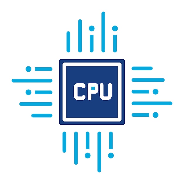 CPU-Prozessor Duotone-Illustration