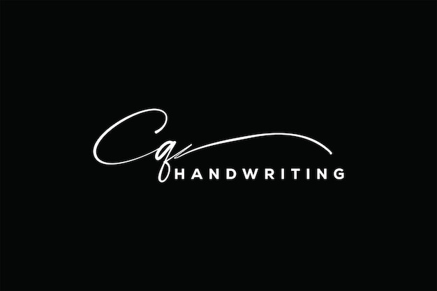 Vektor cq-initialen handschrift unterschrift logo cq-brief immobilien schönheitsfotografie logo-design