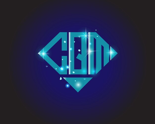Cqm anfängliche moderne logo-design-vektorsymbolvorlage
