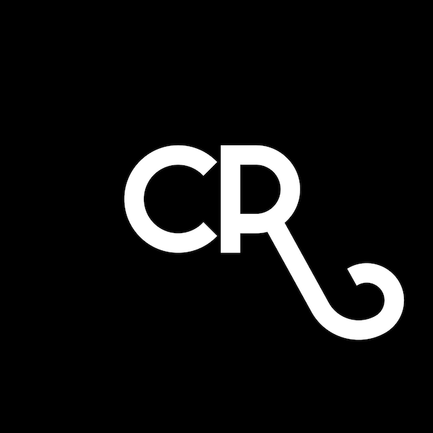 Cr-logo-design mit buchstaben auf schwarzem hintergrund cr-kreative initialen buchstaben-logokonzept cr-letter-design cr-weißbuchstaben-design auf schwarzen hintergrund c r c r-logo
