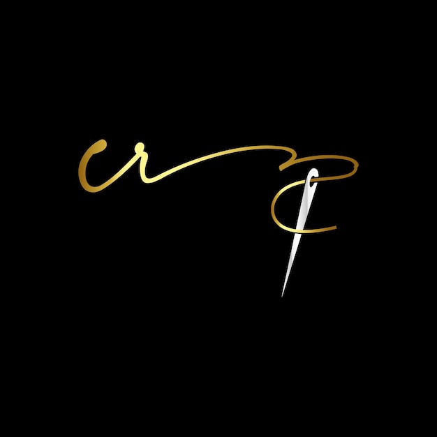 Cr-monogramm-logo, handschrift-kleidungslogo-schablonenvektor