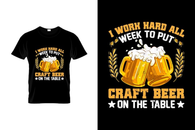 Vektor craft beer tshirt design oder craft beer poster design craft beer zitate craft beer typografie