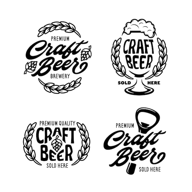 Vektor craft-bier-etiketten-set vektorillustration