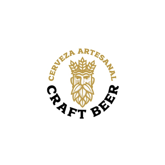 Vektor craft bier könig gott logo