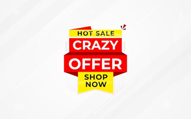 Crazy offer sale hintergrund verkaufs-banner-design-vorlage vektor-illustration banner zur marktförderung