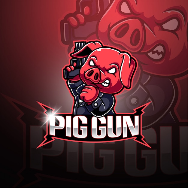 Crazy pig esport maskottchen logo