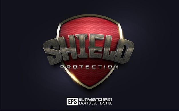 Creative 3d Shield Textschutz bearbeitbare Stileffektvorlage