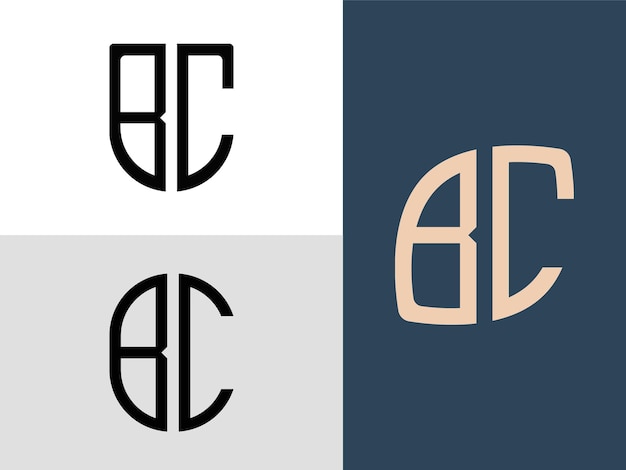 Creative-anfangsbuchstaben bc-logo-designs bundle