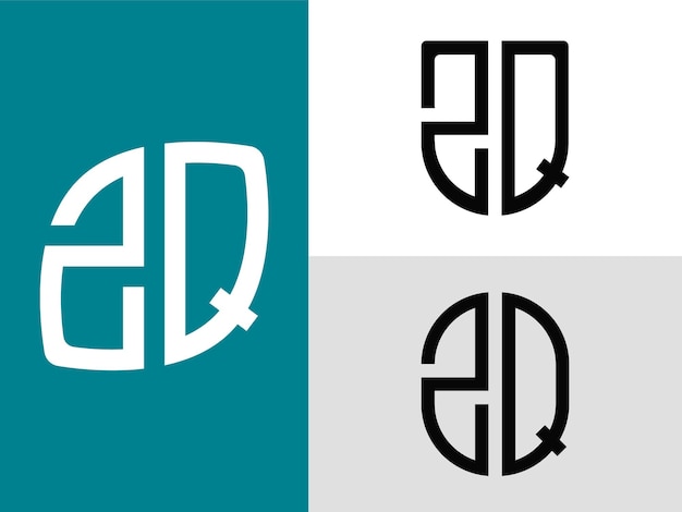 Creative anfangsbuchstaben zq logo designs bundle