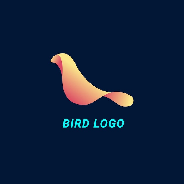 Creative bird-logo mit blauem hintergrund