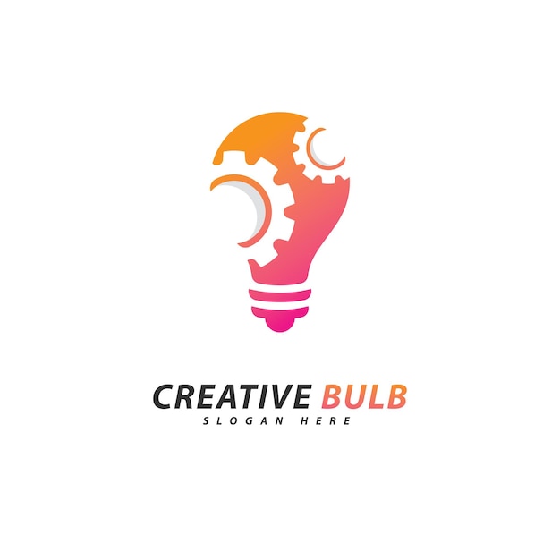 Creative bulb logo-konzeptvektor creative technology logo-designkonzept