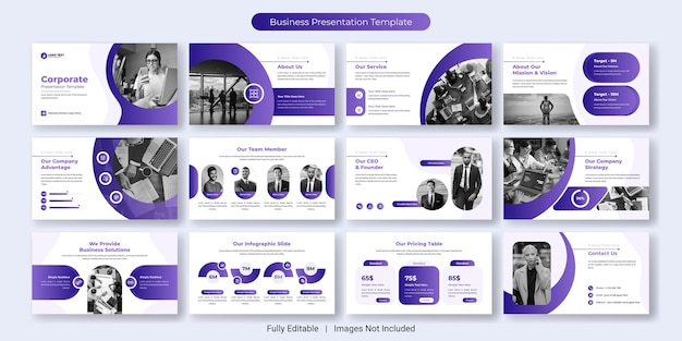 Creative business powerpoint-präsentationsfolien-vorlagen-design-set