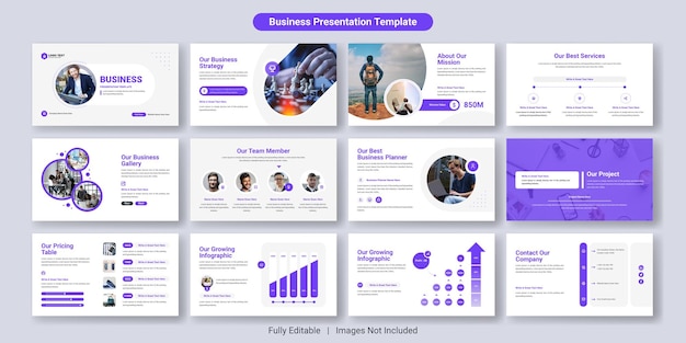 Creative business powerpoint-präsentationsfolien-vorlagen-design-set