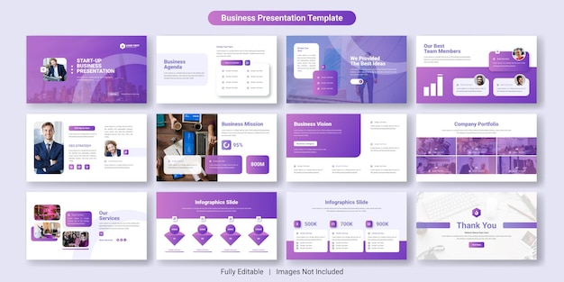 Creative business powerpoint-präsentationsfolien-vorlagen-design-set