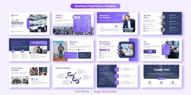 Creative business powerpoint-präsentationsfolien-vorlagen-design-set