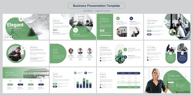 Vektor creative business powerpoint-präsentationsfolien-vorlagen-design-set