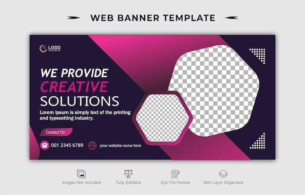 Creative Business Web-Banner und YouTube-Thumbnail-Vorlagendesign