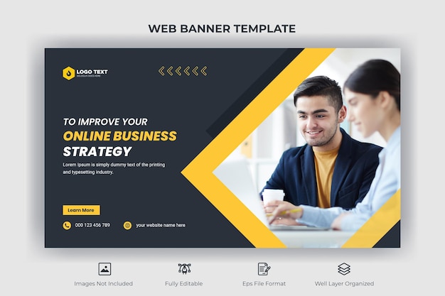 Creative-Business-Webbanner und YouTube-Thumbnail-Vorlage