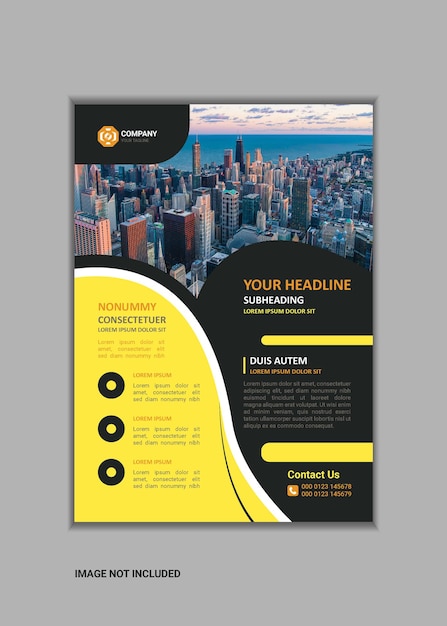 Creative corporate business flyer vorlage einfaches und sauberes a4-format mit anschnitt-vektordesign