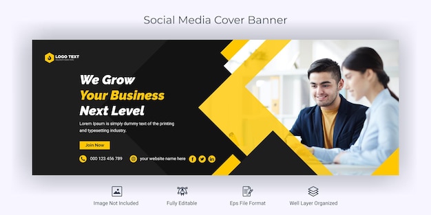 Creative corporate business social media facebook-cover-banner-vorlage