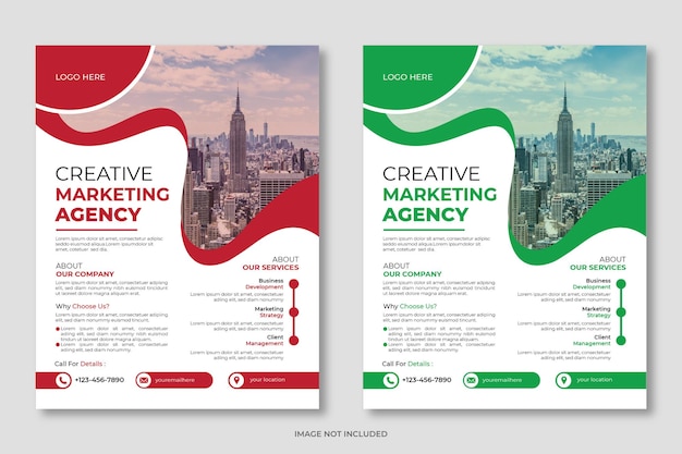 Creative digital marketing agency flyer und broschüre cover page template design