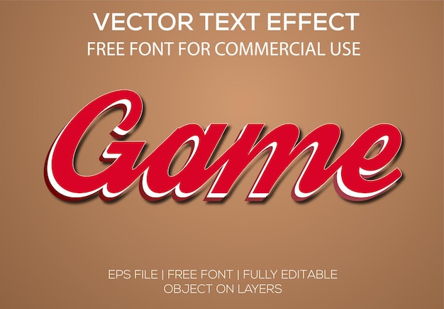 Creative game 3d-vektor editierbarer texteffekt