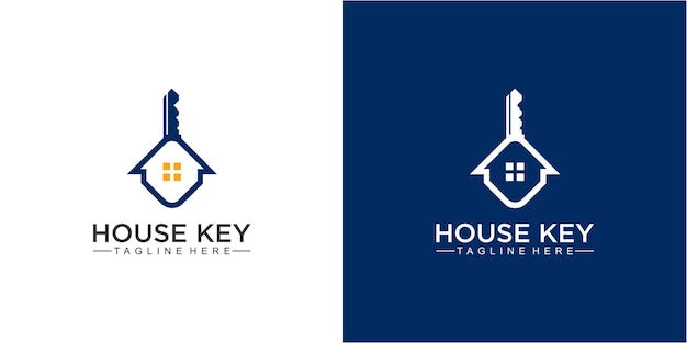 Creative house und key logo design vorlage