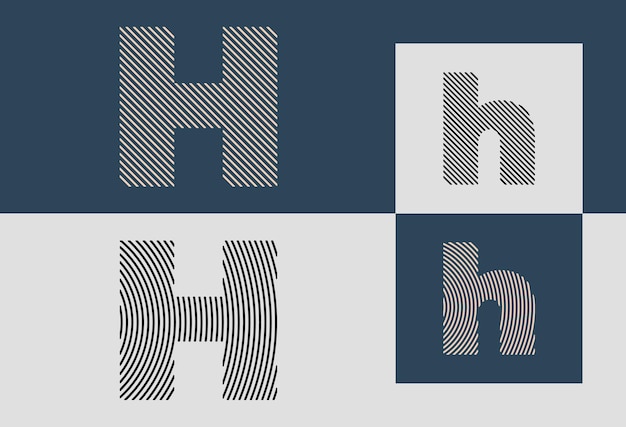 Vektor creative initial line letters h-logo-designs bundle