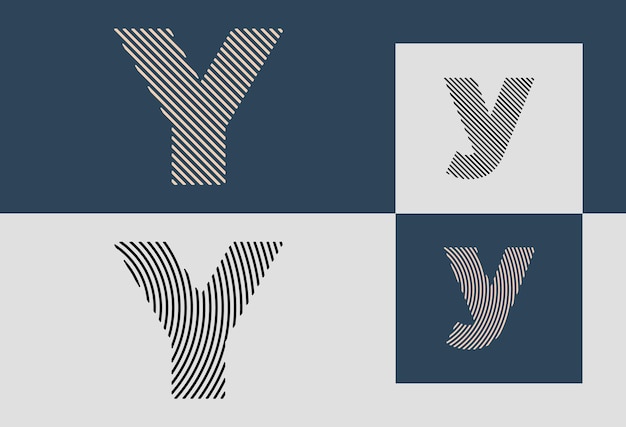 Creative Initial Line Letters Y-Logo-Designs Bundle