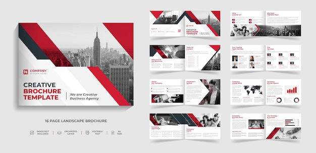 Creative landscape corporate modernes business-broschüren-template-design und jahresbericht