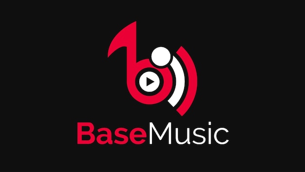Creative letter b-musik oder logo-vorlage für musiknoten