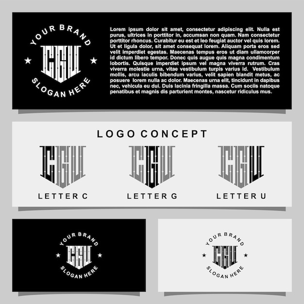 Creative letter cgu-monogramm-logo-vorlage