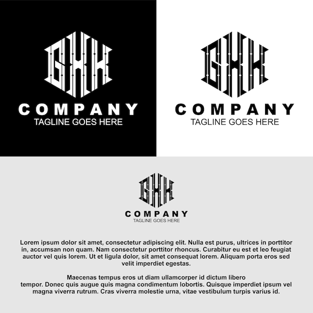 Creative letter gxk-monogramm-logo-vorlage