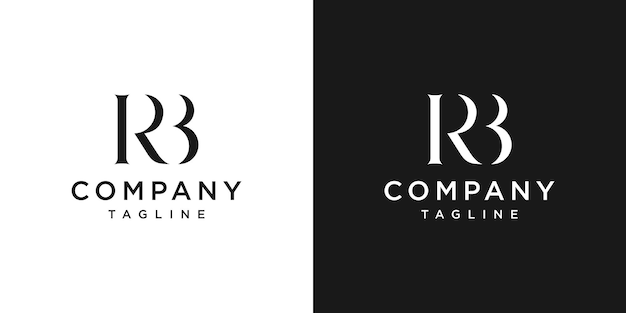 Creative letter rb-monogramm-logo-design-icon-vorlage weißer und schwarzer hintergrund
