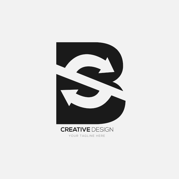 Creative letter sb negativraum-pfeillogo