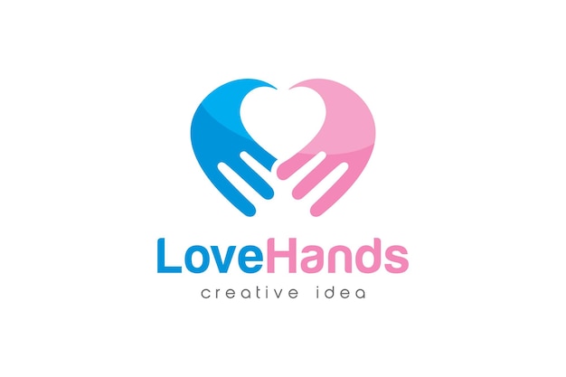 Creative Love Hand Concept-Logo-Design-Vorlage