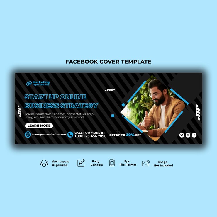 Creative-Marketing-Agentur Facebook-Cover und Web-Banner-Vorlage.