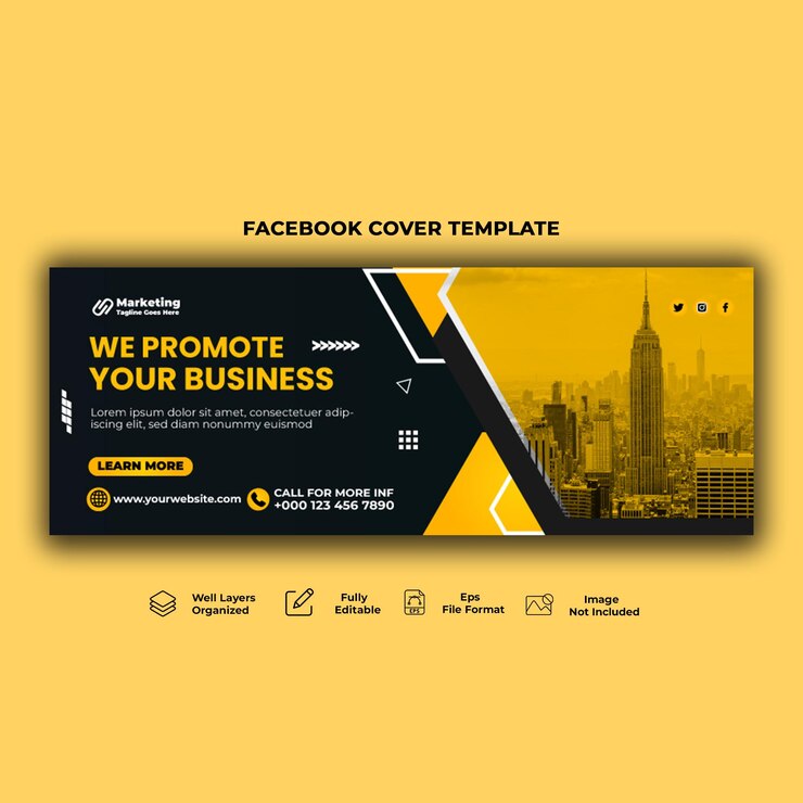 Creative-Marketing-Agentur Facebook-Cover und Web-Banner-Vorlage.